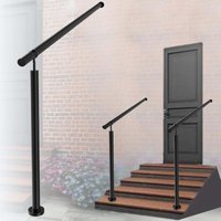 Aica Sanitaire - aica Handlauf Edelstahl Geländer für innen & außen Eingangs,Treppens, Schwarz, 150cm von AICA SANITAIRE