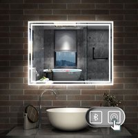70 x 50 cm LED+Beschlagfrei+Bluetooth+3 Lichtfarben Dimmbar+Helligkeit Memory Funktion von AICA SANITAIRE