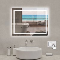 Aica Sanitaire - Badspiegel mit LED-Beleuchtung Energiesparend Lichtspiegel Kaltweiß Badezimmer Wandspiegel Beschlagfrei Wandschalter 80 x 60 cm Aica Sanitaire - Badspiegel mit LED-Beleuchtung Energiesparend Lichtspiegel Kaltweiß Badezimmer Wandspiegel Beschlagfrei Wandschalter 80 x 60 cm von AICA SANITAIRE