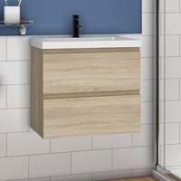 Aica Sanitaire - Waschtisch mit Unterschrank Badmöbel Waschbecken Badezimmer 60cm Eiche mit Waschbecken Aica Sanitaire - Waschtisch mit Unterschrank Badmöbel Waschbecken Badezimmer 60cm Eiche mit Waschbecken von AICA SANITAIRE