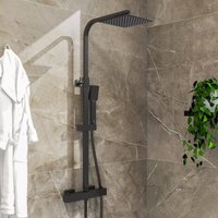 Aica Sanitaire - aica Dusche Duschsystem mit Thermostat Regendusche 2 Funktionen Duschset Edelstahl Duschsäule mit Kopfbrause, Handbrause und von AICA SANITAIRE