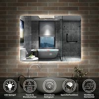 Badspiegel mit Beleuchtung led Badezimmerspiegel Wandspiegel Kaltweiß Dimmbar, led Memory Funktion 70 x 50 cm Badspiegel mit Beleuchtung led Badezimmerspiegel Wandspiegel Kaltweiß Dimmbar, led Memory Funktion 70 x 50 cm von AICA SANITAIRE
