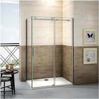 Duschkabine Schiebetür 115cm(Tür)x70cm(Seitenwand)xH.195cm Eckdusche 8mm esg-nano Glas Duschabtrennung Duschwand von AICA SANITAIRE