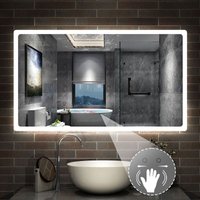 Aica Sanitaire - Induktion Badspiegel led Wandspiegel Badezimmerspiegel Beleuchtung Kaltweiß/Neutralweiß/Warmweiß dimmbar 120x70cm von AICA SANITAIRE