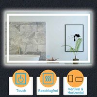 LED Badspiegel Kaltweiß TOUCH BESCHLAGFREI Wandspiegel Lichtspiegel 90x60cm von AICA SANITAIRE
