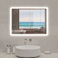 LED Induktion Badspiegel Wandspiegel Badezimmerspiegel Beleuchtung nur Kaltweiß Einstellbare Helligkeit 80x60cm LED Induktion Badspiegel Wandspiegel Badezimmerspiegel Beleuchtung nur Kaltweiß Einstellbare Helligkeit 80x60cm von AICA SANITAIRE
