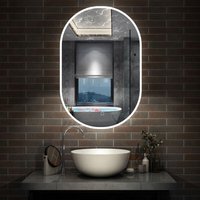 Led oval Badspiegel mit Beleuchtung Wandspiegel Badezimmerspiegel Beschlagfrei Dreifarbig dimmbar, led Memory-Funktion 50x90cm Led oval Badspiegel mit Beleuchtung Wandspiegel Badezimmerspiegel Beschlagfrei Dreifarbig dimmbar, led Memory-Funktion 50x90cm von AICA SANITAIRE