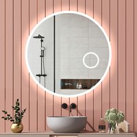 Aica Sanitaire - led Badspiegel Rund Spiegel mit Beleuchtung Badezimmerspiegel Touch Beschlagfrei, Uhr, 3-Fach Vergrößerung Kosmetikspiegel, 3 von AICA SANITAIRE