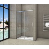 Schiebetür 6mm nano esg Nischentür 140x195cm Echtglas Duschabtrennung Duschtür Duschkabine Dusche Glastür von AICA SANITAIRE