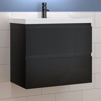 Waschtisch mit Unterschrank Waschbecken Unterschrank Badmbel Set UV-gelt 60x38.5x52cm Schwarz Waschtisch mit Unterschrank Waschbecken Unterschrank Badmbel Set UV-gelt 60x38.5x52cm Schwarz von AICA SANITAIRE