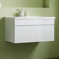 Waschtisch mit Unterschrank Waschbecken Unterschrank Badmöbel Set 80cm Weiß + Seitenschränke Waschtisch mit Unterschrank Waschbecken Unterschrank Badmöbel Set 80cm Weiß + Seitenschränke von AICA SANITAIRE