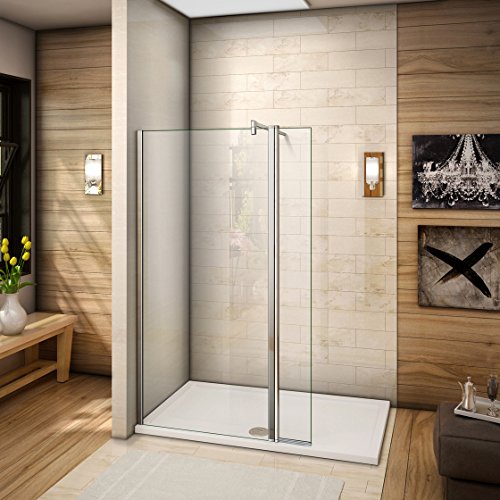 140x200cm Walkin Duschabtrennung 8mm Nano-glas Duschwand Dusche mit 30er Seitenwand von AICA