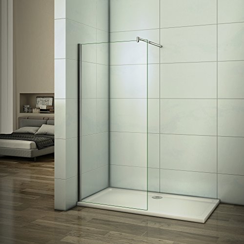 50x200cm Walk in Duschwand Duschtrennwand 10mm Easy-clean Nano Glas Duschabtrennung F123 von AICA