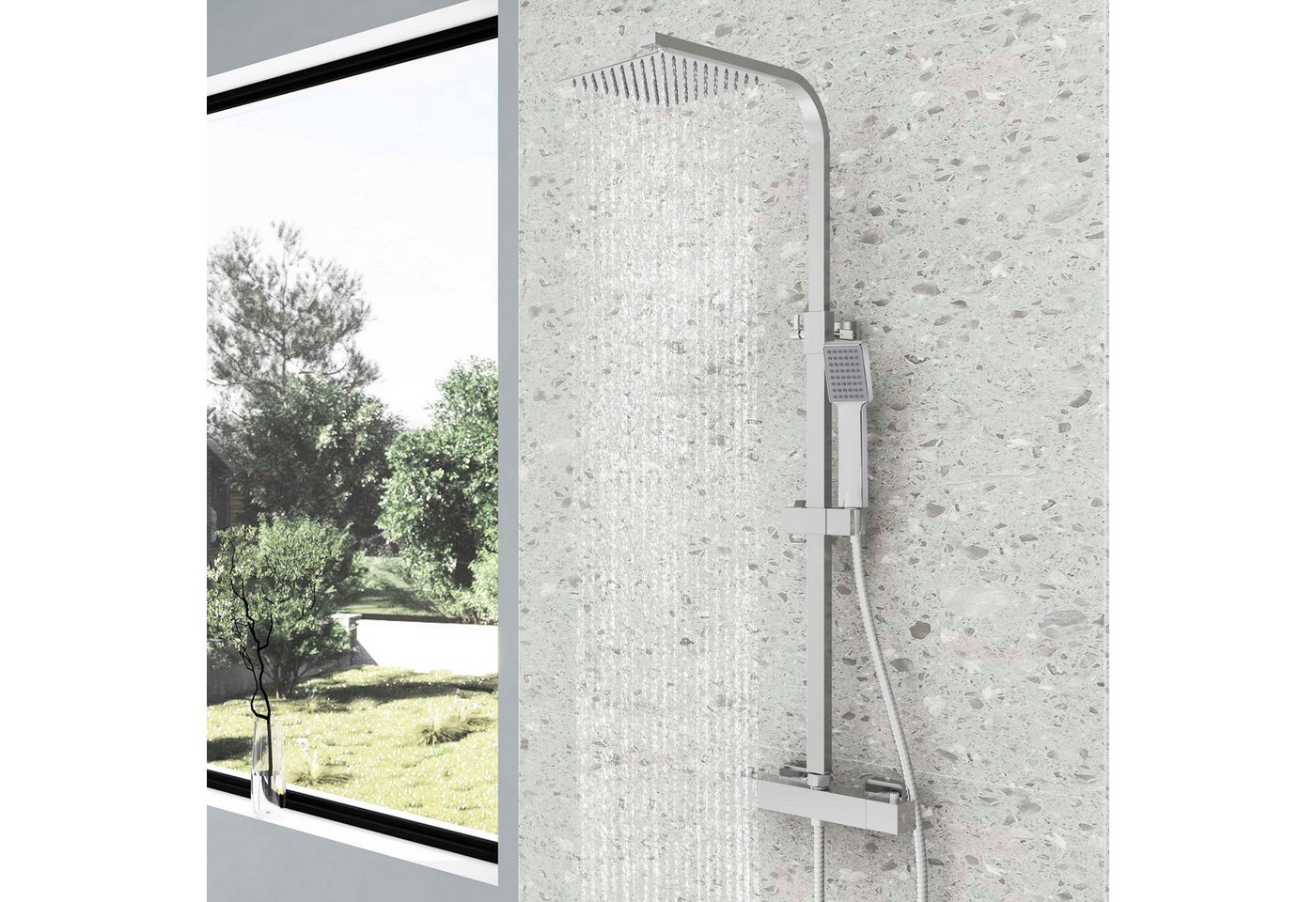 Aica Sanitär Duschsystem mit Thermostat Regendusche Brausegarnitur mit Duschkopf 8 Zoll, Set, Brauseschlauch mit Verdrehschutz Aica Sanitär Duschsystem mit Thermostat Regendusche Brausegarnitur mit Duschkopf 8 Zoll, Set, Brauseschlauch mit Verdrehschutz von Aica Sanitär