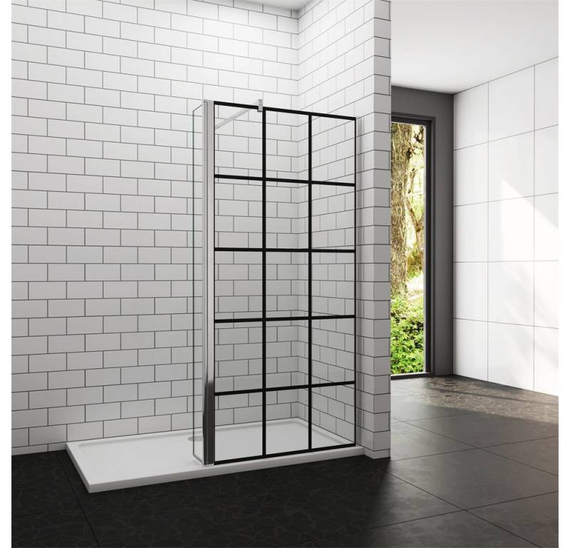 AICA Duschwand 200cm Glaswand Walk in Dusche Trennwand Duschwand Duschkabine, Einscheibensicherheitsglas, (Set), NanoGlas von AICA