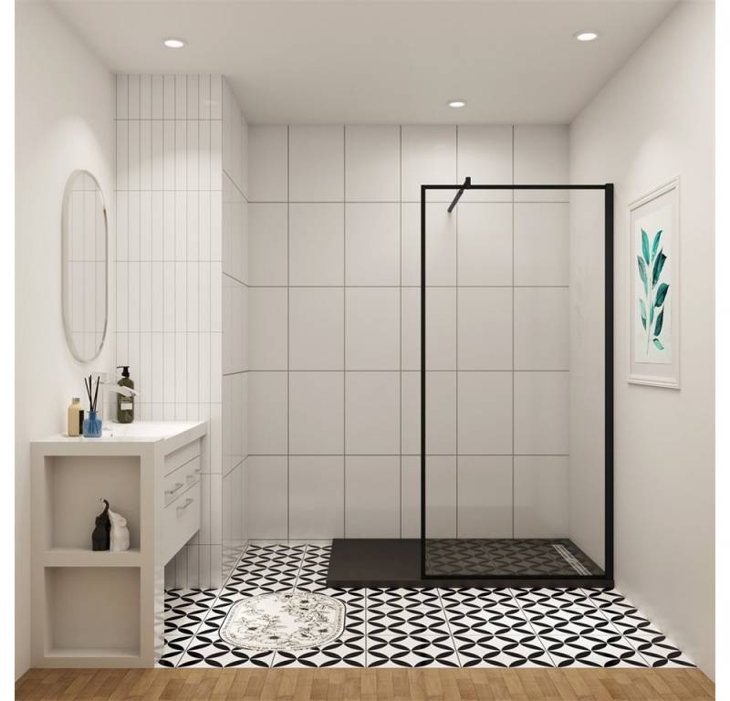 AICA Duschwand Nano Klarglas Walk in Dusche Trennwand Duschwand, Einscheibensicherheitsglas, (8mm EasyClean ESG Sicherheitsglas), NanoGlas von AICA