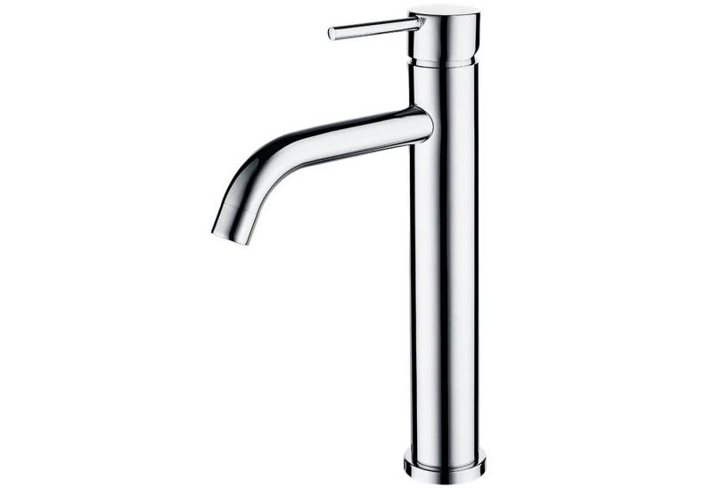 AICA Waschtischarmatur Wasserhahn Bad, Hoch Waschtischarmatur in Spotresist Edelstahl Badvasherarmatur mit 195mm Auslaufhöhe & Einhebelmischer von AICA