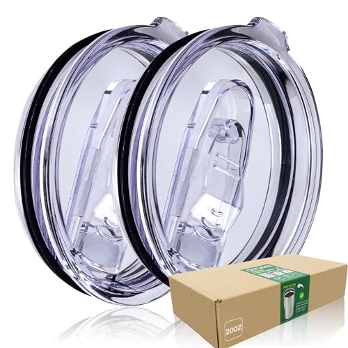 AICMEI 2 Ersatzdeckel für Yeti-Becher wie Yeti-Deckel – auslaufsichere Deckel für 8,1 cm Durchmesser – Becherdeckel für 590 ml Ersatzdeckel (transparent) von AICMEI