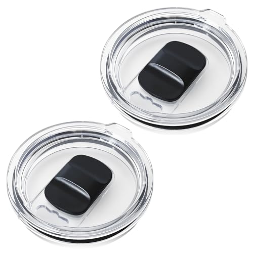 AICMEI Ersatzdeckel für 2 auslaufsichere Edelstahl-Reisebecher, offen/schließen, Strohhalm-freundlich, geeignet für Tassen mit einer Mundgröße von 8 - 8 cm (567 ml) von AICMEI