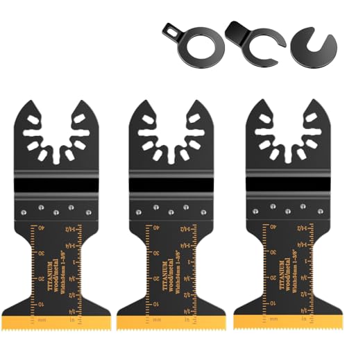 Aicoya 3 Stück Multitool Sägeblätter Titan, Titanbeschichtung Multifunktionswerkzeug Zubehör 44mm für Metall und Holz Aicoya 3 Stück Multitool Sägeblätter Titan, Titanbeschichtung Multifunktionswerkzeug Zubehör 44mm für Metall und Holz von AICOYA