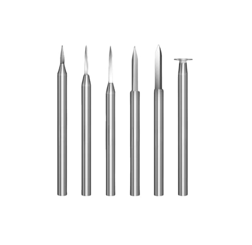 AICVV 6pc Tungsten Steel Engraving Carving Knife Set Sword Shaped 2.35/3.0mm Shank Amber End Mill Router Bit Wood Milling Cutter AICVV 6pc Tungsten Steel Engraving Carving Knife Set Sword Shaped 2.35/3.0mm Shank Amber End Mill Router Bit Wood Milling Cutter von AICVV