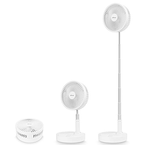 AICase Tisch-und Standventilator,Ventilator leise Standventilator mit 4 Geschwindigkeitsstufen, Ø 19,7 cm, 7200mAh Akku , Höhenverstellbarer und zusammenklappbar, Laden per USB von AICase