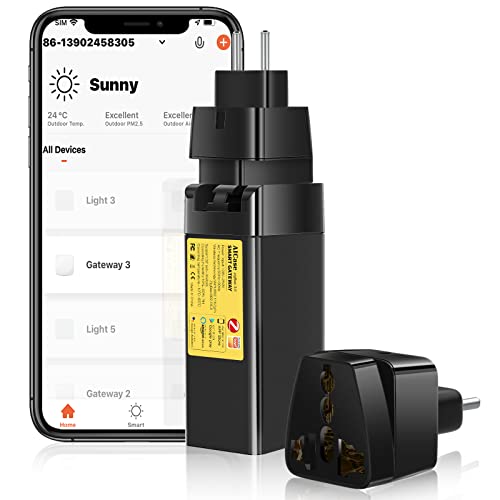 AICase WLAN ZigBee Gateway,Tuya Smart Gateway Hub Kompatibel mit Tuya ZigBee 3.0 Devices, APP Remote Control ZigBee Gateway Kontrollzentrum für Home Automation - Verbinden Sie bis zu 55 Geräte von AICase