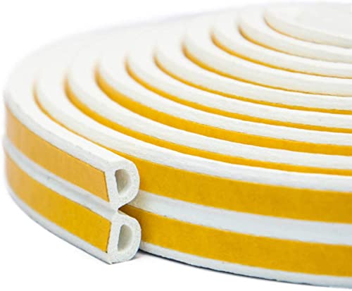 AIDEGER 10m / 33FT Dichtungsband für Türen, Türdichtung Türen Fenster Selbstklebendes Gummi Schaum Siegel Streifen Schalldämmung Weatherstrip Dichtungsband Selbstklebendes (9mm*6mm/10M, Weiß) von AIDEGER