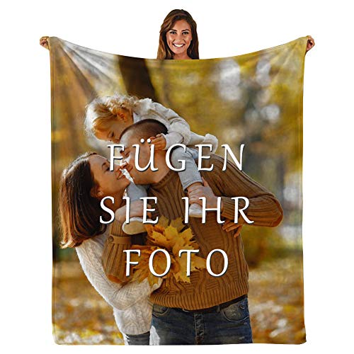 AIDEHUA Personalisierte Kuscheldecke Fotodecke - Super Weich Bedruckte Flanell Kuscheldecke Personalisierte Decke Fotogeschenk für Jahrestag Geburtstag Weihnachten Valentinstag (31"x47"(80×120cm)) von AIDEHUA