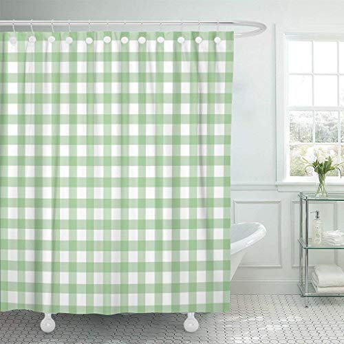 AIDEMEI Abstraktes Gingham Im Grünen Büffel Lässiger Karo-Karo-Duschvorhang Aus Wasserdichtem Polyester 180X180Cm von AIDEMEI