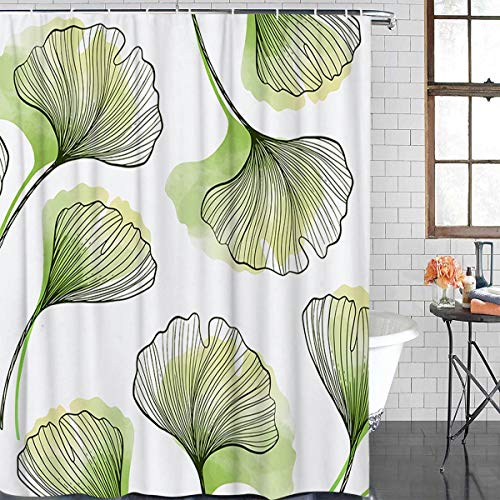 AIDEMEI Badezimmer Vorhang Pflanze Ginkgo Blätter Wasserdichter Stoff Duschvorhang Home Decoration Badezimmer Duschvorhänge 180X180Cm AIDEMEI Badezimmer Vorhang Pflanze Ginkgo Blätter Wasserdichter Stoff Duschvorhang Home Decoration Badezimmer Duschvorhänge 180X180Cm von AIDEMEI