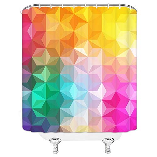 AIDEMEI Bunte Wunderschöne Mosaik Duschvorhang Bad Screen Bar Bad Vorhänge wasserdichte Polyester Stoff Home Decor Mit Haken 180X180Cm von AIDEMEI