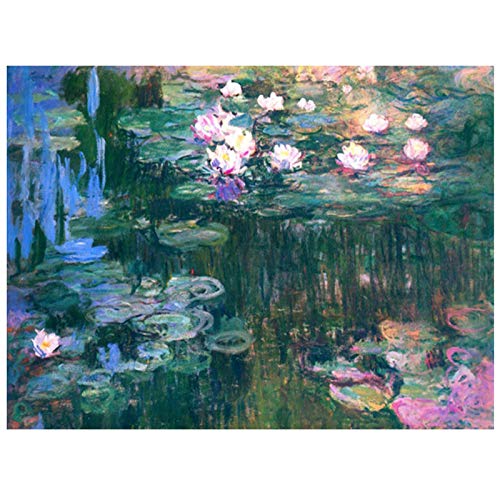 AIDEMEI Claude Monet Berühmte Gemälde Seerosen 5D DIY Diamond Painting Vollstickerei Strass Runden 30x40Cm von AIDEMEI
