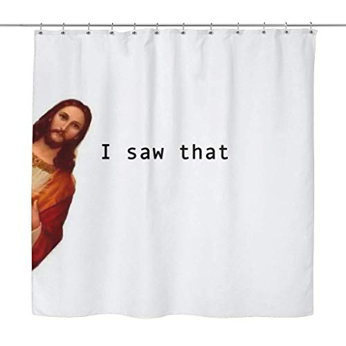 AIDEMEI Jesus Späht Duschvorhang - Lustiges Einzigartiges Badezimmer-Wohnheim-Polyester-Wasserdichtes Dekor 180X180Cm von AIDEMEI