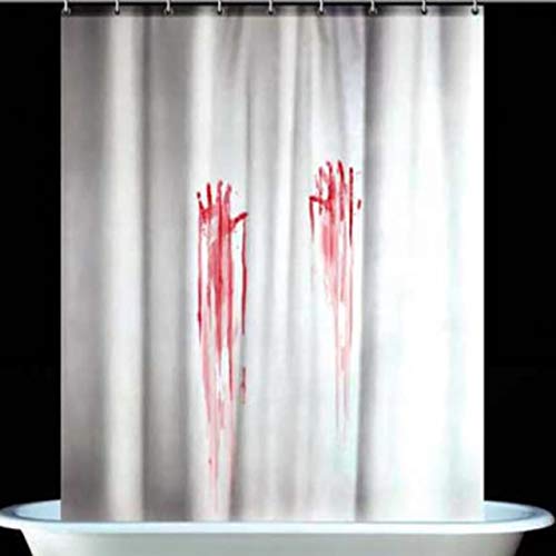 AIDEMEI Scary Blood Hand Print Halloween Duschvorhang Wasserdicht Mehltau Polyester Bad Stoff Für Badewanne Kunst Dekoration 180X180Cm von AIDEMEI