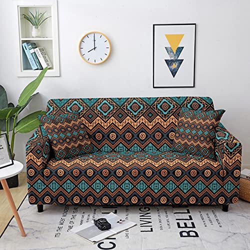 Elastische Sofabezüge Für Wohnzimmer Stretch Bohemian rutschfeste Couchbezug Sofa Schonbezug Stuhlschutz 3 seat 195-230cm von AIDEMEI