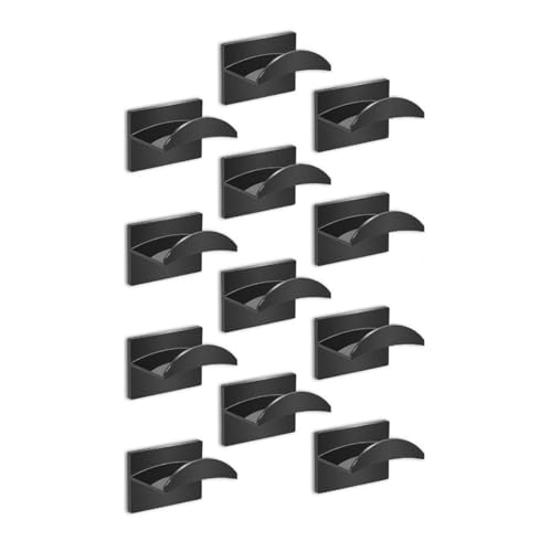 AIDIRui 12-Teilige Selbstklebende Hut-Haken, Hut-Halter in Schwarz für die Wand, Hutständer für Baseballkappen, für Wand, Tür, Schrank, Raumdekoration. von AIDIRui