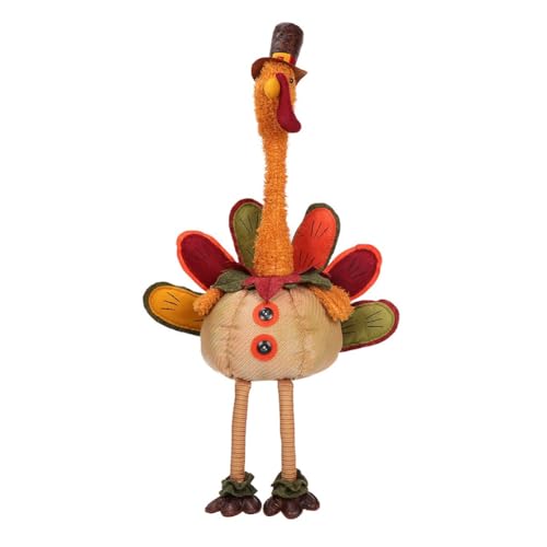 AIDIRui Thanksgiving-Dekoration, Plüsch-Truthahn mit Dehnbarem Kopf, Handgefertigte, Gefüllte, Sitzende Truthähne, Herbstdekorationen von AIDIRui