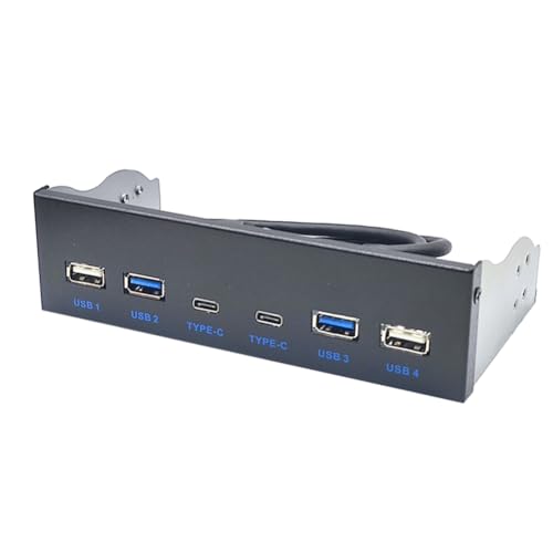 AIDIRui USB 3.0 Frontpanel für Desktop 5,25 CD-ROM Laufwerksschacht USB 3.0/3.2 19Pin USB 2.0 9Pin auf 2x USB Typ C + 2x USB 3.0 + 2x USB 2.0 AIDIRui USB 3.0 Frontpanel für Desktop 5,25 CD-ROM Laufwerksschacht USB 3.0/3.2 19Pin USB 2.0 9Pin auf 2x USB Typ C + 2x USB 3.0 + 2x USB 2.0 von AIDIRui