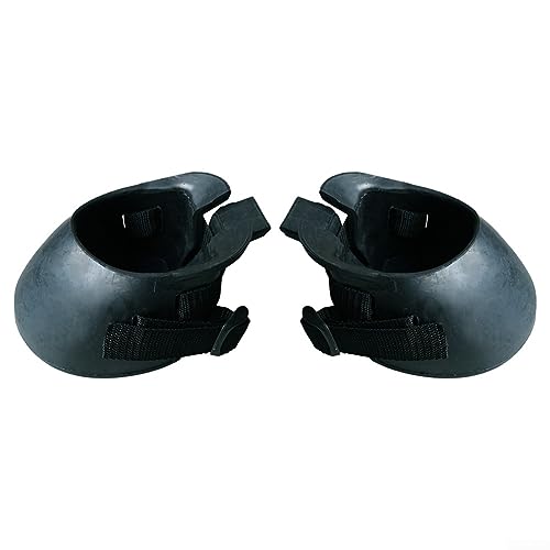 AIDNTBEO 2 Stück Schwarze Gummi-Hufstiefel für rutschfeste Hufschutzschuhe für Pferde, Hufschutz, 129 x 128 mm von AIDNTBEO