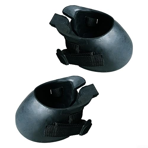 AIDNTBEO 2 Stück Schwarze Gummi-Hufstiefel für rutschfeste Hufschutzschuhe für Pferde, Hufschutz, 139 x 132 mm von AIDNTBEO
