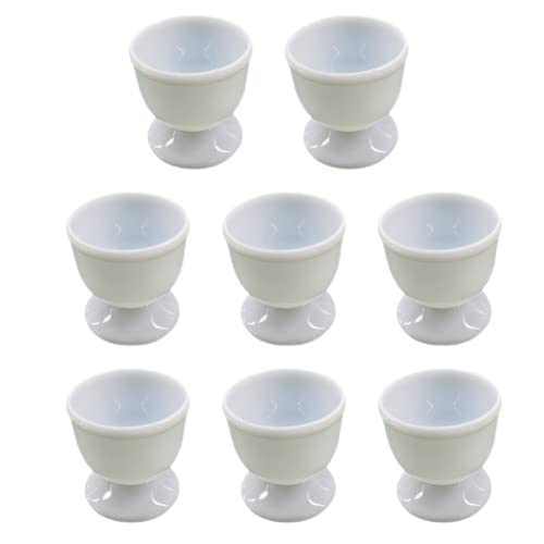 AIDNTBEO 4/8Pcs White Egg Cup Holder Hard Soft Boiled Eggs Holders Cups Kitchen Breakfast for Breakfast Brunch Soft Boiled Egg von AIDNTBEO