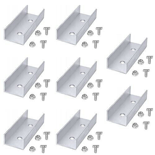 AIDNTBEO 8 Stück Solar-Schienenverbinder 45 x 25 x 100 mm C-Profil-Verbindungsstück PV-Schiene mit Schrauben für Solarzellen-Montage von AIDNTBEO