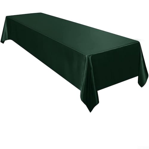 AIDNTBEO Champagner-Satin-Tischdecke, 145 x 260 cm, für Bankettdekoration, limitierte Auflage, rechteckige Satin-Tischdecke (Grün), RE3260Y65IQ9UF70I9JI61SVICJ48 von AIDNTBEO