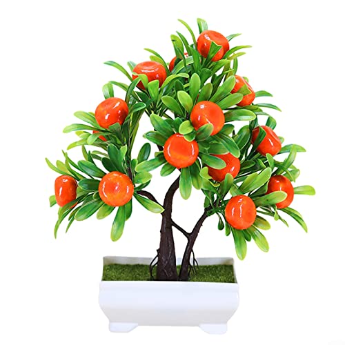 AIDNTBEO Künstliche Obstbäume im Topf, künstliche Erdbeeren, Bäume, gefälschte Orangenbäume, Bonsai für Haus-Party-Dekoration, Zitronenbaum von AIDNTBEO