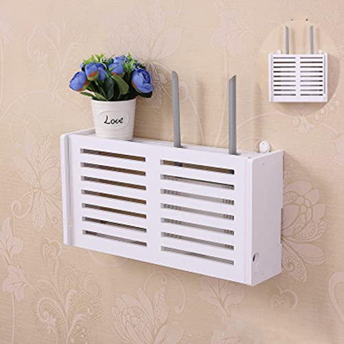 AIDNTBEO Router Rack Wandmontiertes schwebendes WLAN-Router-Regal, ohne Bohren, Kabel-Router, Aufbewahrungsbox, Regal, Wandbehänge, Kabel-Organizer von AIDNTBEO