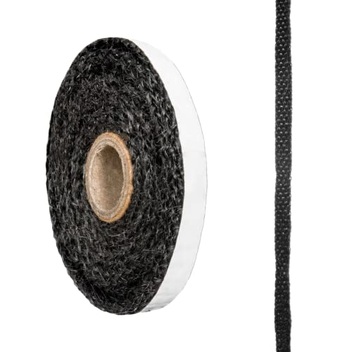 AIDNTBEO Selbstklebende Glasdichtung, für Ofen, Feuerseil, 10 mm breit x 2 mm, Schwarz von AIDNTBEO