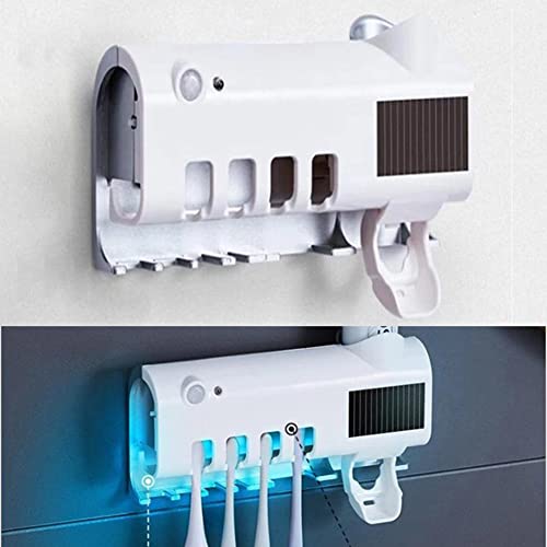 AIDNTBEO Zahnbürstenhalter mit UV-Sterilisator Automatischer Zahnpastaspender Squeezers von AIDNTBEO