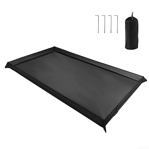 Schwarz Badewanne Boden Tuch,Multifunktions Camping Zelt Fußabdruck,Badewanne Boden Tuch Wasserdichte Bodenplane Für Zelt 200x120cm von AIDNTBEO