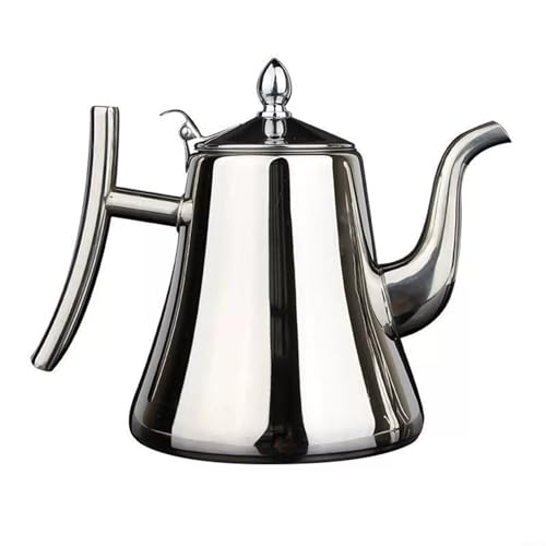 Teekanne aus Edelstahl für die Küche, Kaffeekanne, Induktionsherd, Wasserkocher mit integriertem Filterdesign (1,5 l, Silber) von AIDNTBEO